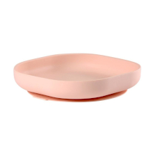 Силиконовая тарелка с подставкой-присоской Beaba (розовый)